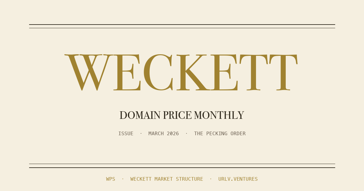 The Pecking Order — Weckett Domain Price Monthly cover